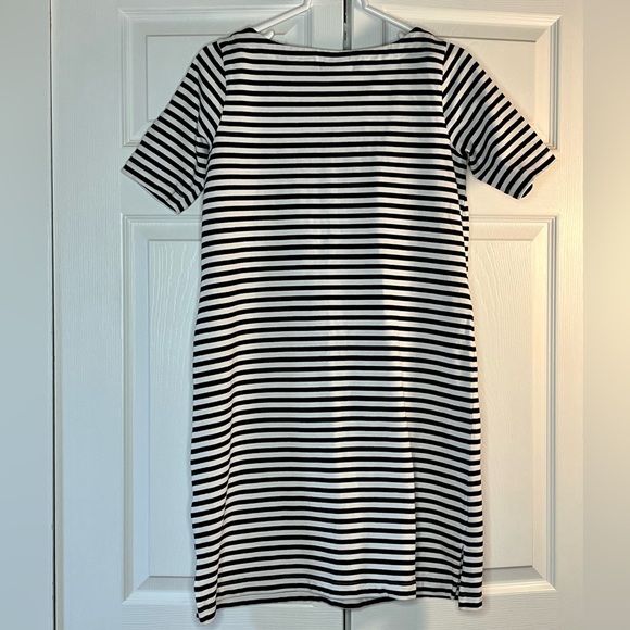 J. Jill Boat Neck Nautical Stripe Striped Cotton T-shirt Dress with Pockets XS - Picture 4 of 14